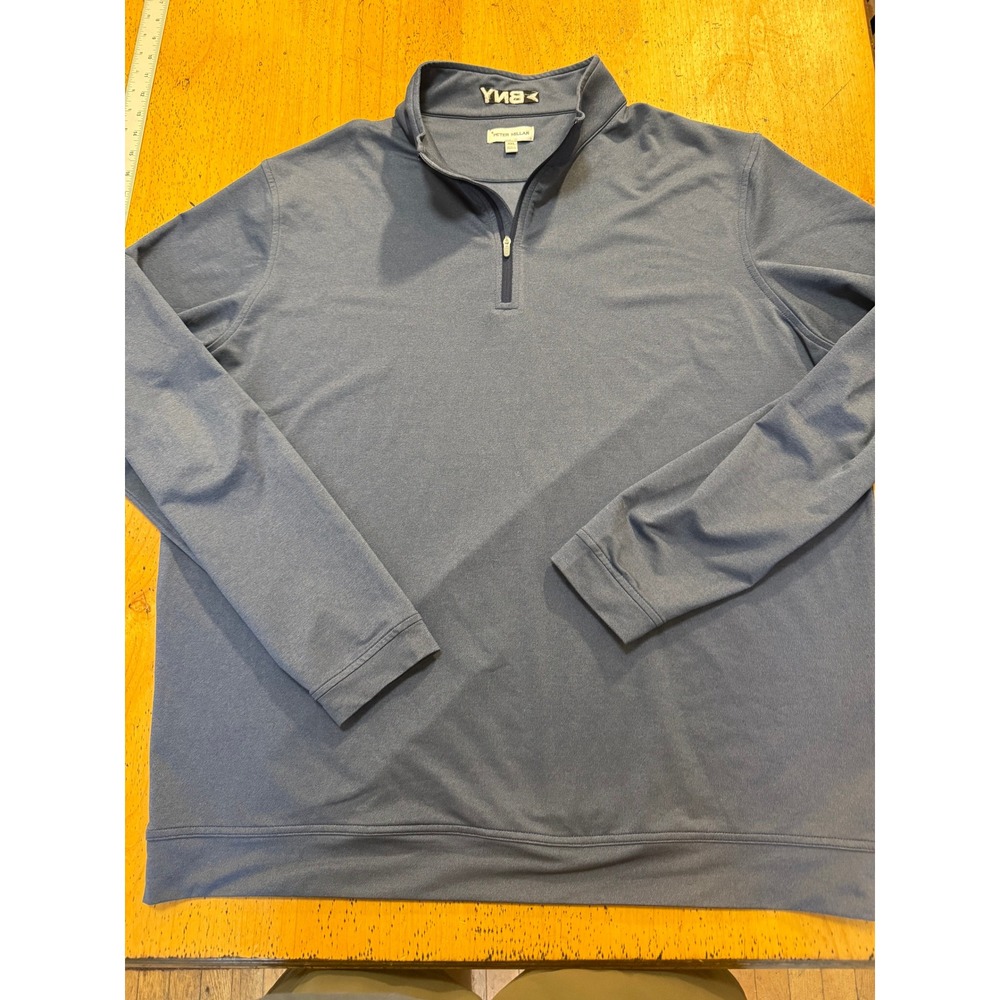Peter Millar Quarter Zip XXL Blue Performance Pullover Long Sleeve Mens Sweater